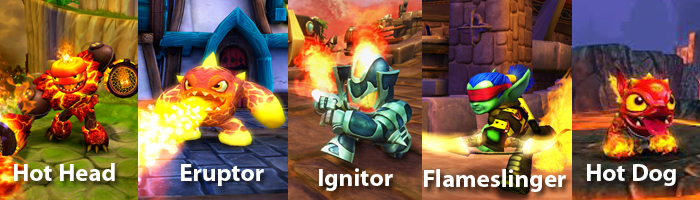 Skylanders Fire Characters